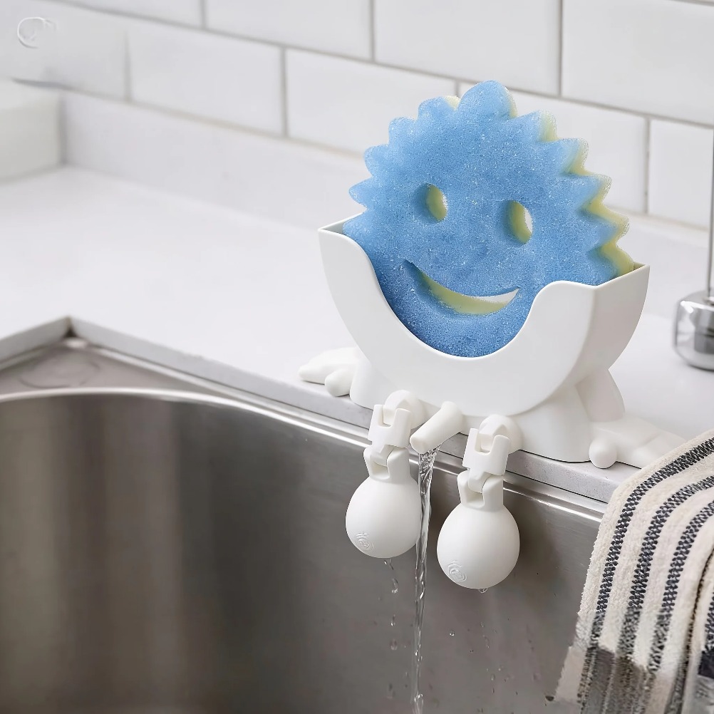 Kitchen Appliances Organizer - Drainable Soap & Sponge Holder 2-in-1