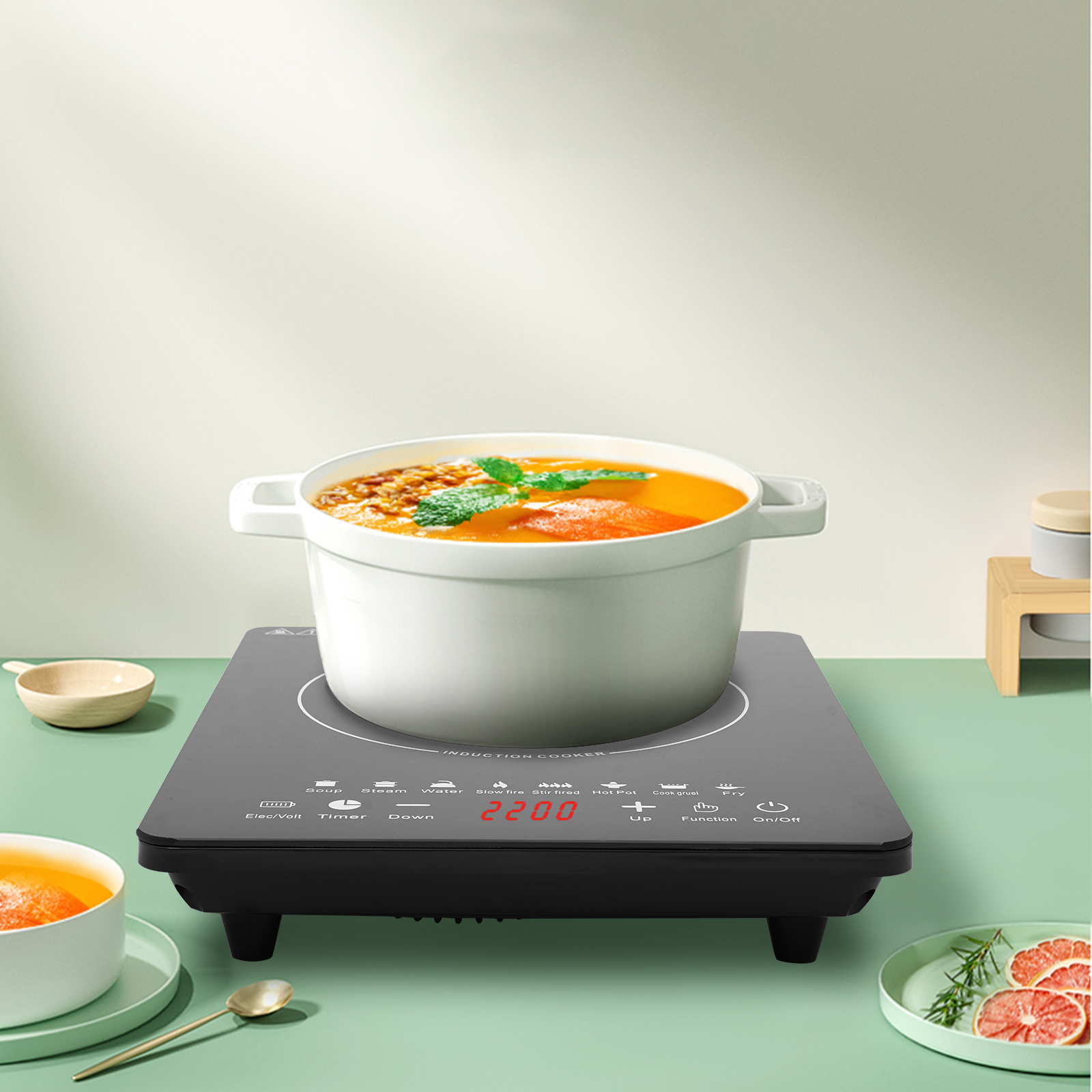 Induction Cooktop Portable - 750W Smart Portable Induction Cooktop, 8