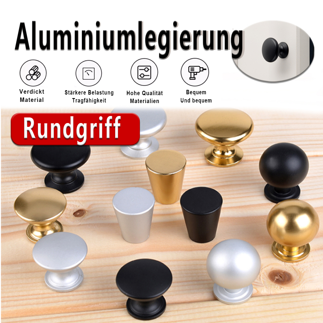 Kitchen Appliances Cabinet - 5PCS Aluminum Kitchen Cupboard Round Shape