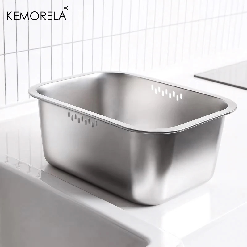 Kitchen Appliances Organizer - 10L Portable Stainless Steel Washing-up Bowl
