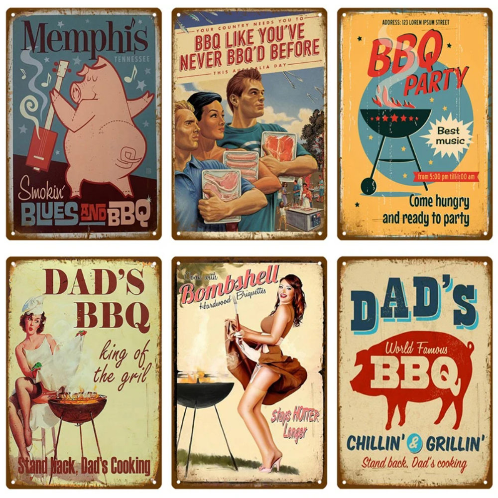 Kitchen Appliances Vintage - Retro BBQ Sign - Vintage Wall