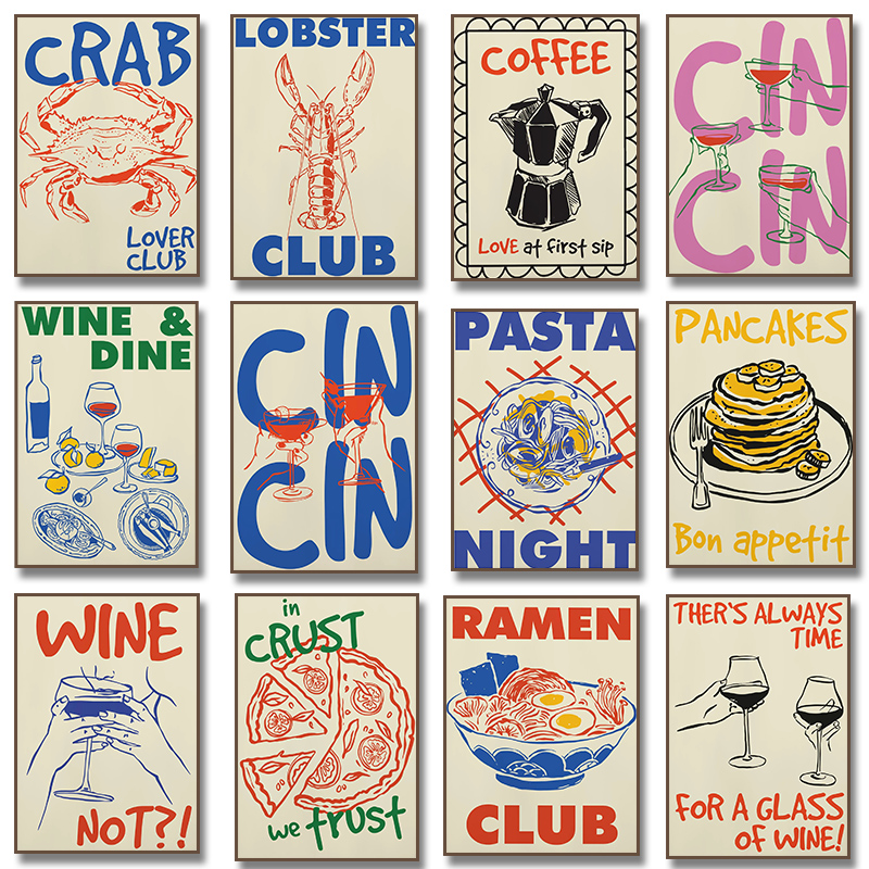 Kitchen Appliances Vintage - Trendy Coffee Cheers Print Posters Retro