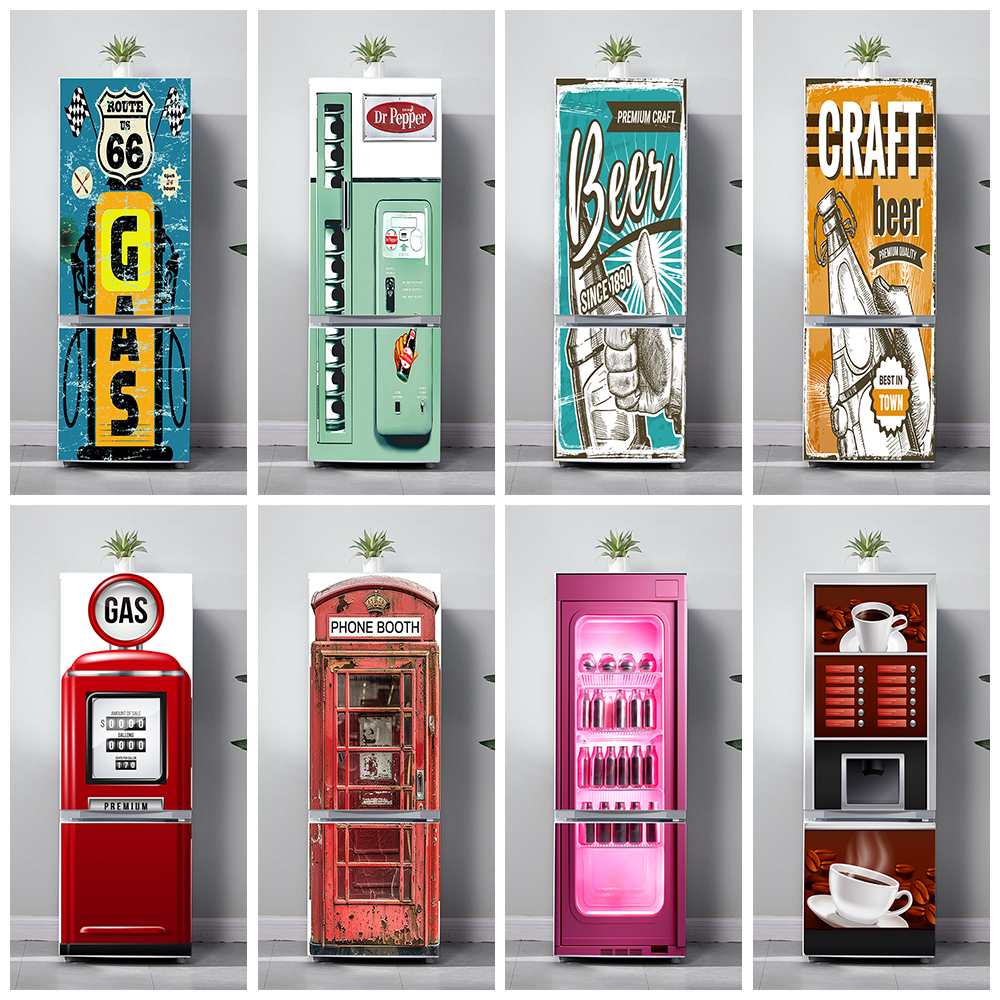 Retro Phone Booth Printed Refr - Kitchen Appliances Vintage recension och pris