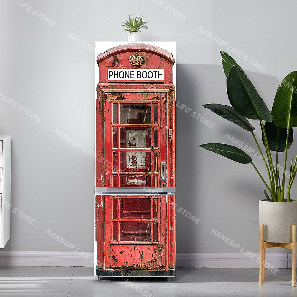 Retro Phone Booth Printed Refr - Kitchen Appliances Vintage recension och pris