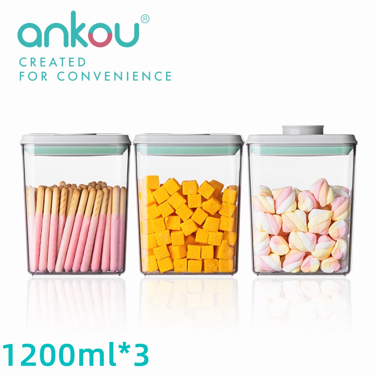 Ankou 3Pcs 1.2L Pop Airtight F - Kitchen Appliances Organizer recension och pris