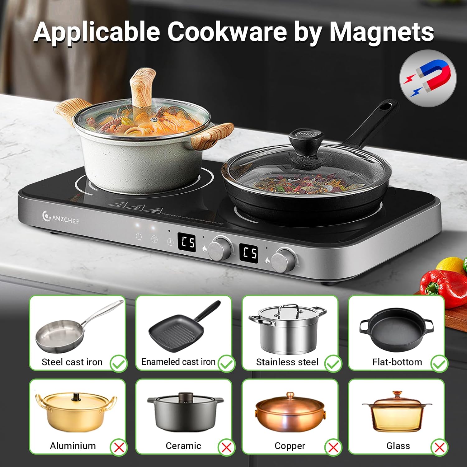 Double Induction Cooktop with  - Induction Cooktop Portable recension och pris