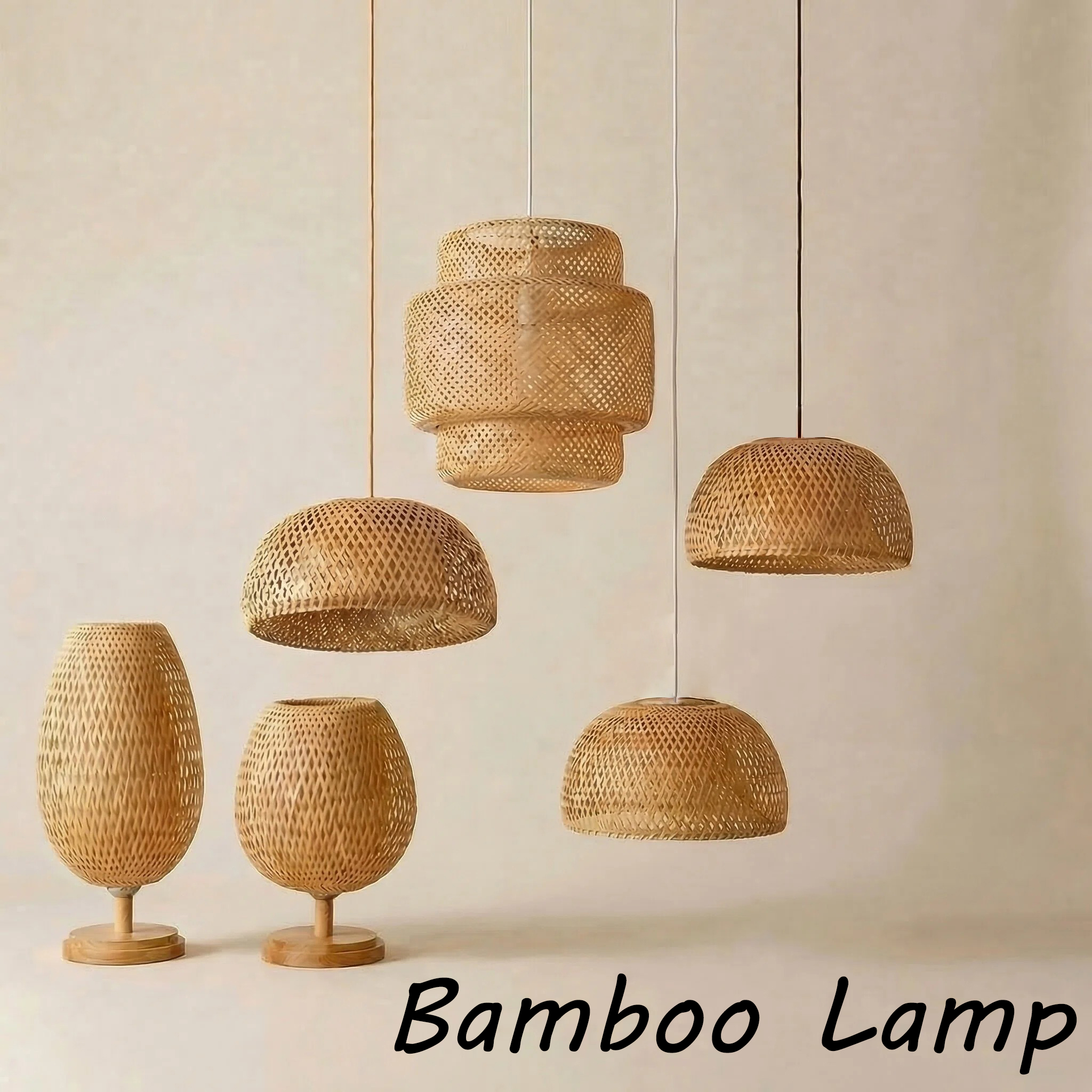 Hand Knitted Bamboo Pendant Li - Kitchen Appliances Vintage recension och pris