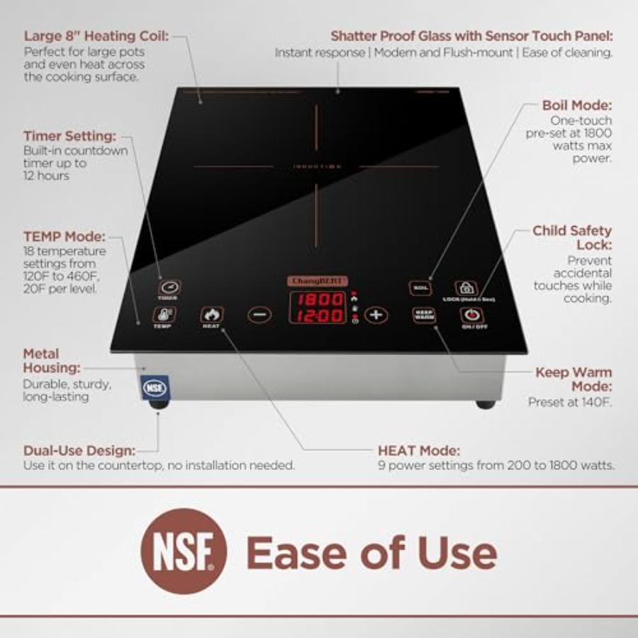 Apartment/RV/food station use: - Induction Cooktop Portable recension och pris
