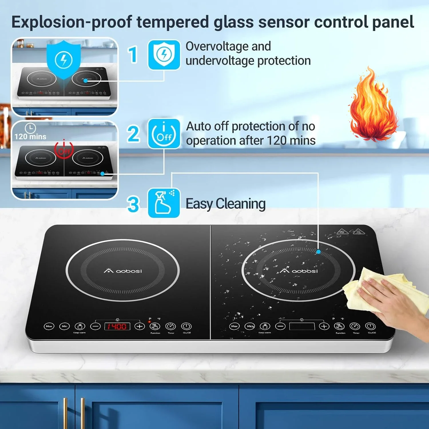 Aobosi Double Induction Cookto - Induction Cooktop Portable recension och pris