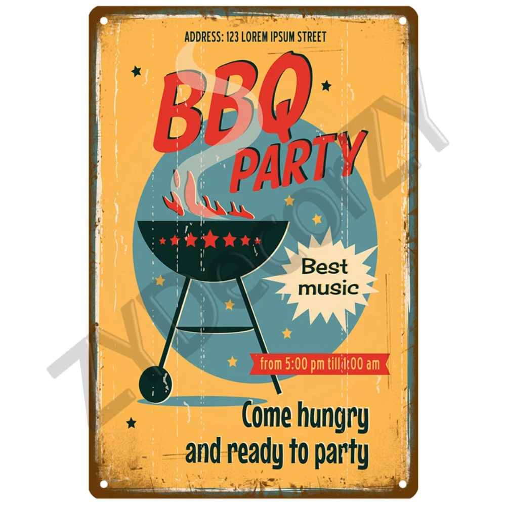 Retro BBQ Sign - Vintage Wall  - Kitchen Appliances Vintage recension och pris